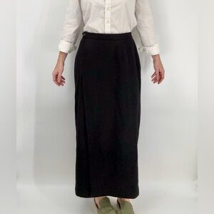 Vintage Norton Mcnaughton 100% Wool Pencil Skirt Womens 6 Black Academia Preppy